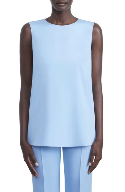 Lafayette 148 Adela Sleeveless Silk Top In Cool Blue