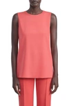 Lafayette 148 Adela Sleeveless Silk Top In Vibrant Coral