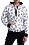 Karl Lagerfeld Armour Karl Cotton Hoodie In White/ Black