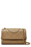 Tory Burch Fleming Small Convertible Woven Shoulder Bag In Desert Dune