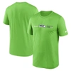Nike Neon Green Seattle Seahawks Horizontal Lockup Legend Performance T-shirt In Neon Green