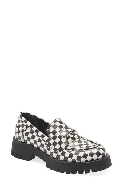 Steve Madden Lawrence Loafer In Black/ Whte