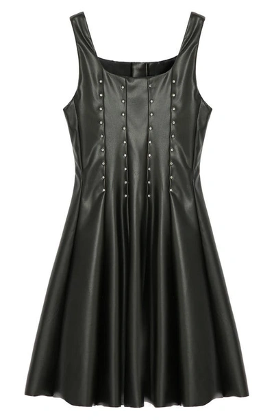 Truce Kids' Studded Faux Leather Dress In Black | ModeSens