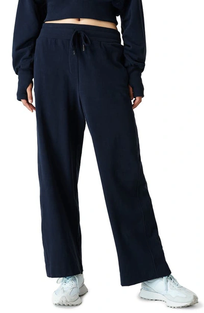 Sweaty Betty Serene Luxe Fleece Pants In Navy Blue
