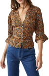 Free People I Found You Print Blouse In Blue