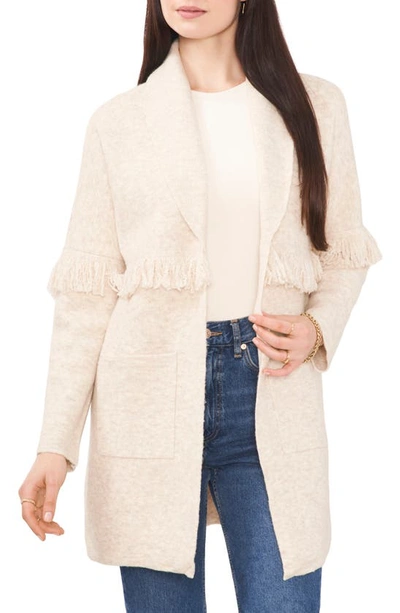 1.state Fringed Open Front Sweater Coat In Malted