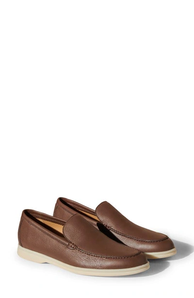 Loro Piana Summer Walk Leather Loafers In Brown