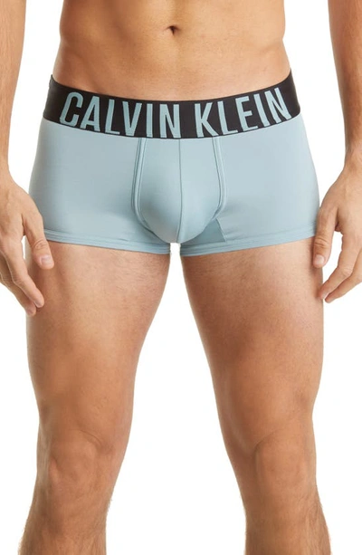 Calvin Klein Assorted 3-pack Intense Power Micro Low Rise Trunks In Ocean Mist