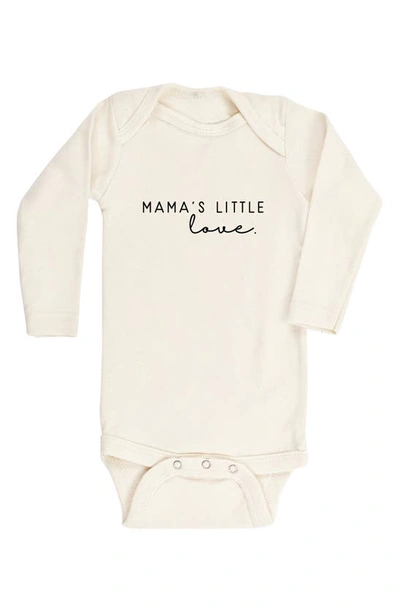 Tenth & Pine Babies' Mama's Little Love Long Sleeve Organic Cotton Bodysuit In Natural