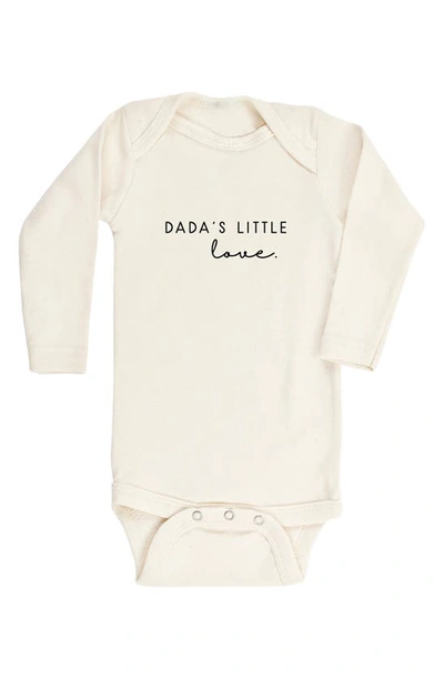 Tenth & Pine Babies' Dada's Little Love Long Sleeve Organic Cotton Bodysuit In Natural