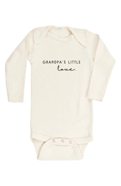 Tenth & Pine Babies' Grandpa's Little Love Long Sleeve Organic Cotton Bodysuit In Natural