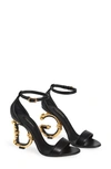 Dolce & Gabbana Keira Baroque Dg Heel Sandal In Negro