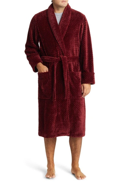 Nordstrom Plush Jacquard Robe In Burgundy Spice