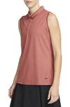 Nike Court Victory Dri-fit Semisheer Sleeveless Polo In Red
