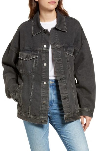 Ag Kendrix Oversize Denim Trucker Jacket In 90s Faded Black