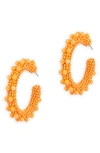 Deepa Gurnani Vidya Beaded Hoop Earrings In Mango