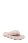 Olukai Kipea Heu Genuine Shearling Slide Sandal In Pink Clay / Pink Clay