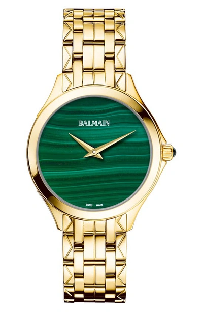 Balmain Flamea Bracelet Watch, 34mm In Gold/ Green