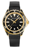 Balmain Ophrys Dive Rubber Strap Watch, 38.5mm In Black