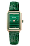 Balmain Eirini Leather Strap Watch, 25mm X 33mm In Green