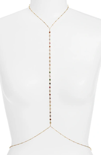 Vidakush Rainbow Station Body Chain In Multi/ Gold