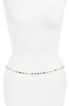 Vidakush Crystal Station Belly Chain In Multi/ Gold