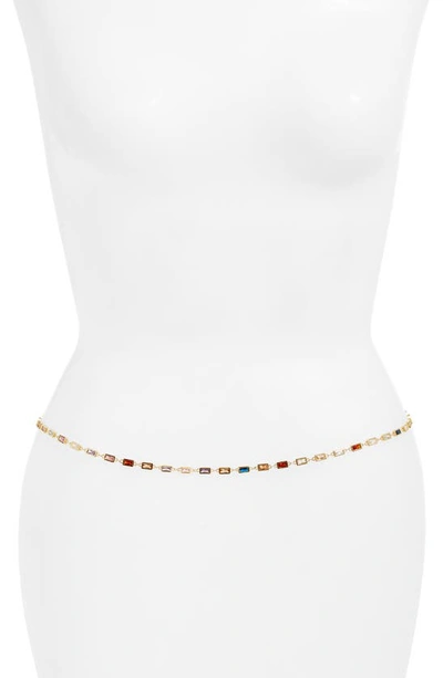 Vidakush Crystal Station Belly Chain In Multi/ Gold