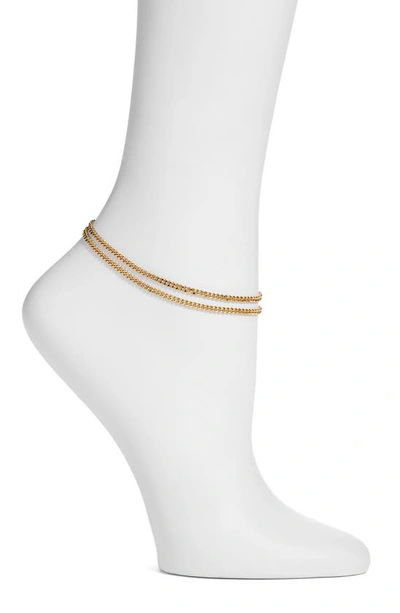 Vidakush Layered Chain Anklet In Gold