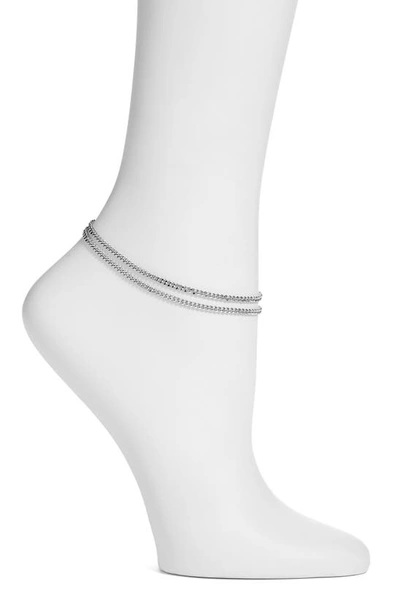 Vidakush Layered Chain Anklet In Silver