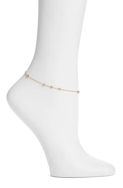 Vidakush Rain Drop Station Anklet In Gold