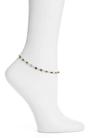 Vidakush Rainbow Crystal Station Anklet In Gold