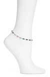 Vidakush Prism Crystal Anklet In Multi/ Silver