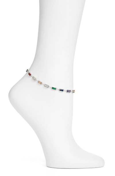 Vidakush Prism Crystal Anklet In Multi/ Silver