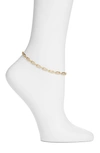 Vidakush Prism Crystal Anklet In Clear/ Gold