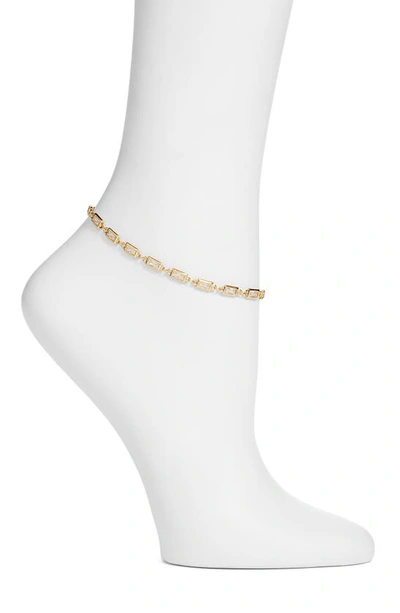 Vidakush Prism Crystal Anklet In Clear/ Gold