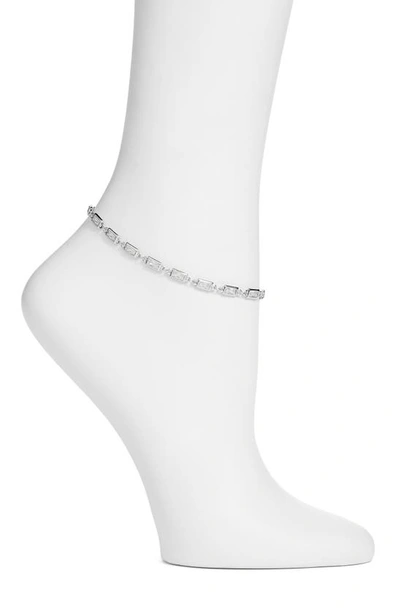 Vidakush Prism Crystal Anklet In Clear/ Silver