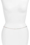 Vidakush Rainbow Crystal Station Belly Chain In Silver