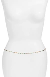 Vidakush Rainbow Crystal Station Belly Chain In Gold