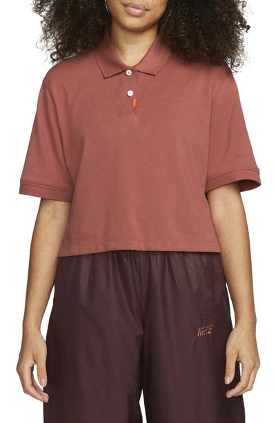 Nike Boxy Polo In Canyon Rust/ Canyon Rust