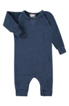 Paigelauren Babies' Textured Fleece Romper In Navy