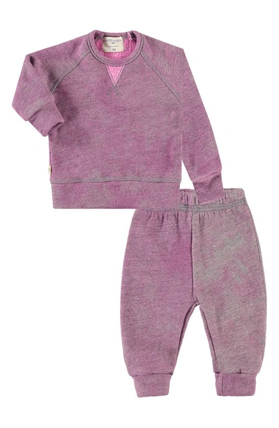 Paigelauren Babies'  Organic Cotton Blend Sweatshirt & Joggers Set In Pink