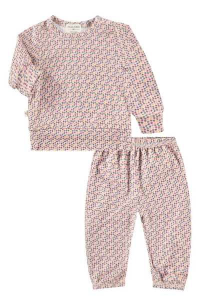 Paigelauren Babies' Polka Dot Long Sleeve T-shirt & Trousers Set In Polka Dot Pink