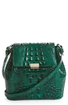 Brahmin Melbourne Margo Embossed Leather Crossbody In Emerald