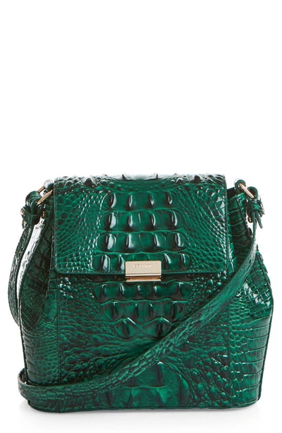 Brahmin Melbourne Margo Embossed Leather Crossbody In Emerald
