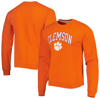 League Collegiate Wear Orange Clemson Tigers 1965 Arch Essential Fleece Pullover Sweatshirt In Orange