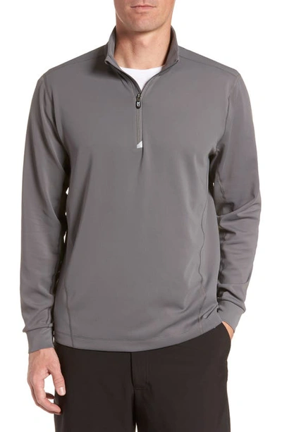 Cutter & Buck Traverse Regular Fit Quarter Zip Pullover In Elemental Grey