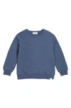 Miles The Label Kids' Basic Stretch Organic Cotton Sweatshirt In Dusty Blue