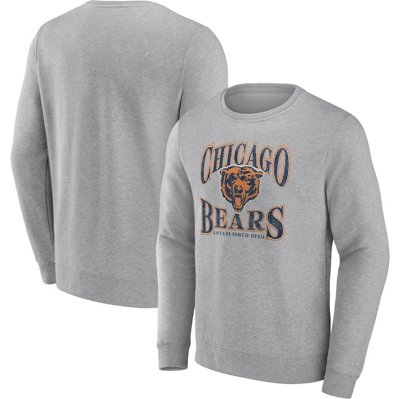 Fanatics Branded Heathered Charcoal Chicago Bears Playability Pullover Sweatshirt