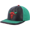 Mitchell & Ness Men's  Black, Green Chicago Bulls Day One Snapback Hat In Black
