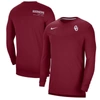 Nike Crimson Oklahoma Sooners 2022 Coach Performance Long Sleeve V-neck T-shirt In Crimson